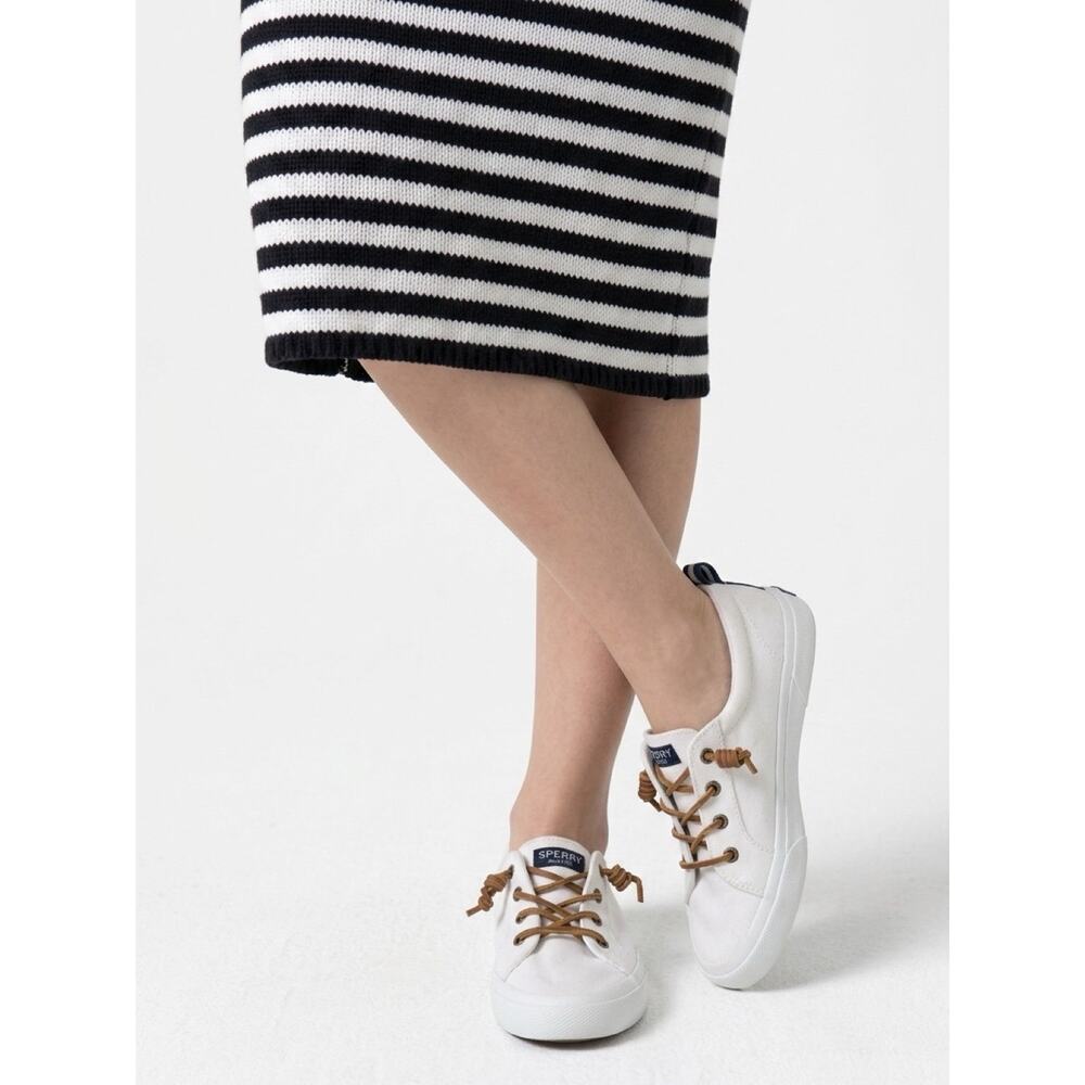 Sperry Women's Pier Wave White Canvas Sneakers